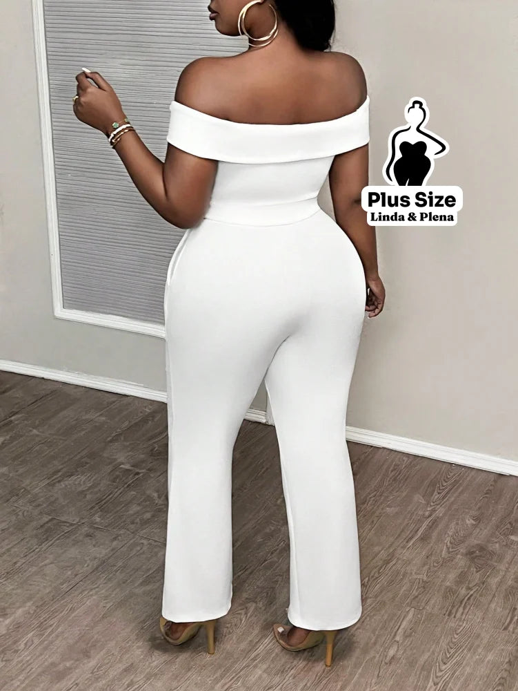 Conjunto Ombro A Ombro Com Calça Flare Plus Size Conjunto Ombro A Ombro Com Calça Flare Plus Size