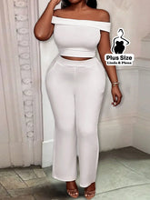 Conjunto Ombro A Ombro Com Calça Flare Plus Size G Conjunto Ombro A Ombro Com Calça Flare Plus Size