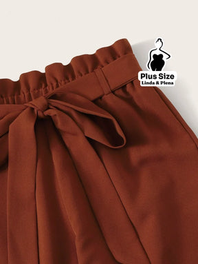 Conjunto Ombro Único Com Cintura Alta E Faixa Plus Size Conjunto Ombro Único Com Cintura Alta E Faixa Plus Size