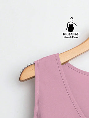 Conjunto Regata Assimétrica com Calça Estampada Plus Size Conjunto Regata Assimétrica com Calça Estampada Plus Size