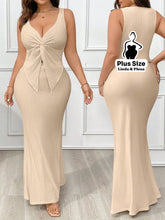 Conjunto Regata Com Nó Frontal E Saia Longa Justa Plus Size Damasco / G Conjunto Regata Com Nó Frontal E Saia Longa