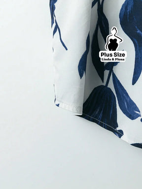 Conjunto Regata Floral Pantalona Cós Alto Plus Size Conjunto Regata Floral Pantalona Cós Alto Plus Size