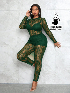 Conjunto Renda Com Saia Longa E Detalhe Cetim Plus Size Conjunto Renda Com Saia Longa E Detalhe Cetim Plus Size