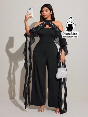 Conjunto Tomara Que Caia Com Capa Tule E Calça Plus Size Conjunto Tomara Que Caia Com Capa Tule E Calça Plus Size