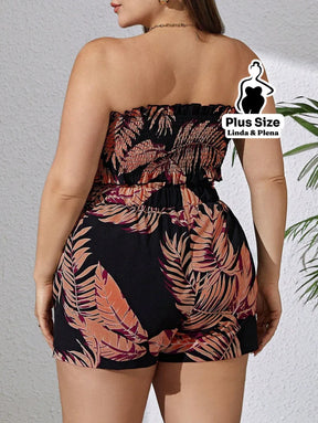 Conjunto Tomara Que Caia Com Estampa Tropical Plus Size Conjunto Tomara Que Caia Com Estampa Tropical Plus Size