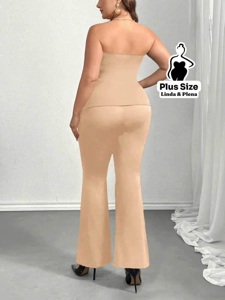 Conjunto Tomara Que Caia Com Laço E Calça Justa Plus Size Conjunto Tomara Que Caia Com Laço E Calça Justa Plus Size