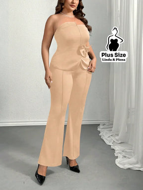 Conjunto Tomara Que Caia Com Laço E Calça Justa Plus Size Conjunto Tomara Que Caia Com Laço E Calça Justa Plus Size