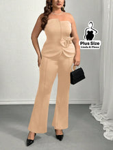 Conjunto Tomara Que Caia Com Laço E Calça Justa Plus Size Damasco / G Conjunto Tomara Que Caia Com Laço E Calça Justa