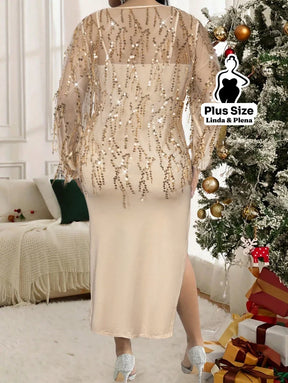 Conjunto Vestido Fenda Lateral Com Tule Bordado Plus Size Conjunto Vestido Fenda Lateral Com Tule Bordado Plus Size