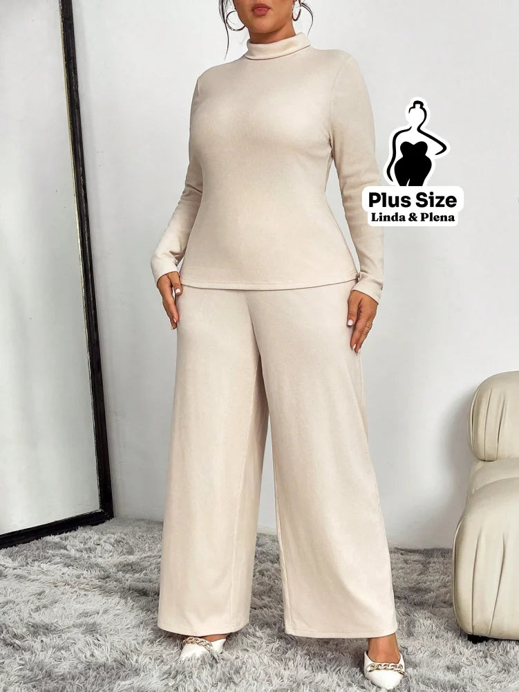 Conjunto Vestido Longo Com Detalhes Contrastantes Plus Size Conjunto Vestido Longo Com Detalhes Contrastantes Plus Size