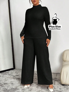 Conjunto Vestido Longo Com Detalhes Contrastantes Plus Size Conjunto Vestido Longo Com Detalhes Contrastantes Plus Size