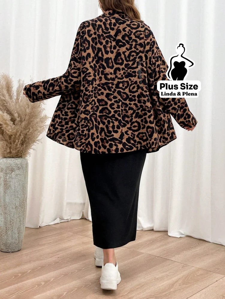 Conjunto Vestido Longo E Cardigan Estampado Plus Size Conjunto Vestido Longo E Cardigan Estampado Plus Size